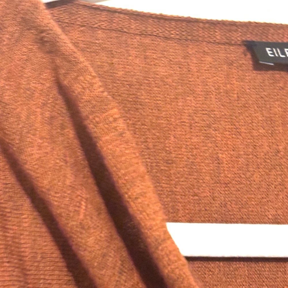 Eileen Fisher Women's Brown 3/4 Sleeve Relaxed 100% WOOL Stretchy Sweater Sz M - Picture 6 of 8